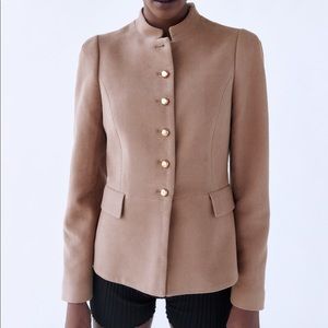 NWT Zara Tailored Mandarin Collar Blazer